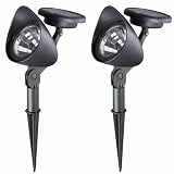 Outdoor Living : Proteam SL1041 - Set of 2 Solar Powered Black Plastic LED Spotlights
