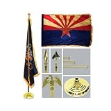 Arizona 4ft x 6ft Flag telescoping Flagpole Base and Tassel