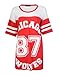 Forever Women's Chicago 87 Wolves Print Fishnet Oversize Baggy Top