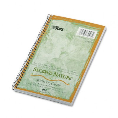 Second Nature 1-Subject Wirebound Notebook - Narrow Rule, 5 x 8, WE, 80 Sheets(sold in packs of 3)