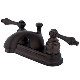 Kingston Brass KB2605AL Vintage 4-Inch Centerset Lavatory Faucet with Metal Lever Handle, Oil Rubbed Bronze (Not CA/VT Compliant)