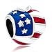 Pugster America Usa Flag Heart Love Apple Bead Fits Pandora Charms Bracelet