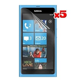 Premium 5 Packs of LCD Clear Screen Protector for Nokia Lumia 800