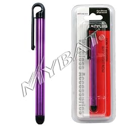 Apple iPhone, iPod Touch iTouch Stylus Pen CLIP (Purple Body, Black Ends)