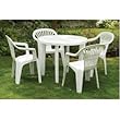 green plastic garden chair