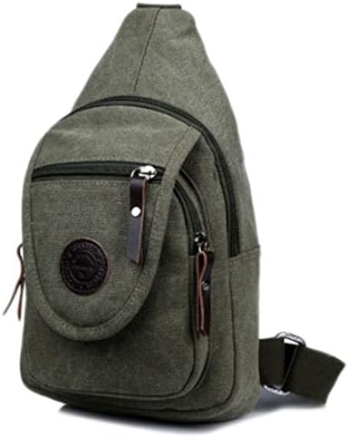 Fadsace Canvas Chest Sling Bag Shoulder Crossbody Bicycle Bag Backpack for Men Women (Army Green)