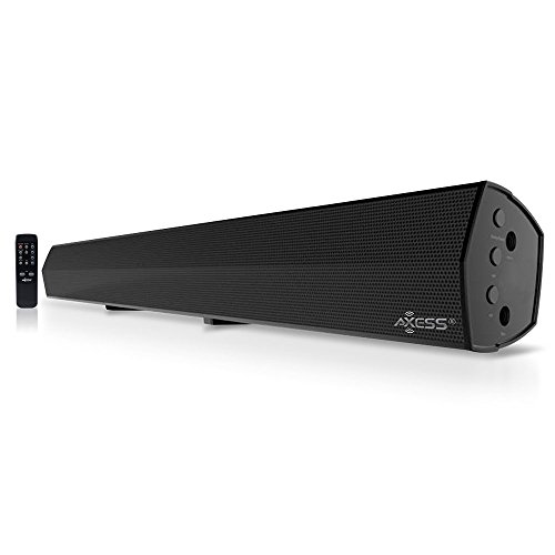 AXESS SBBT1206 AXESS 38-Inch Slim Bluetooth 2.1 Sound Bar with FM Radio, Black