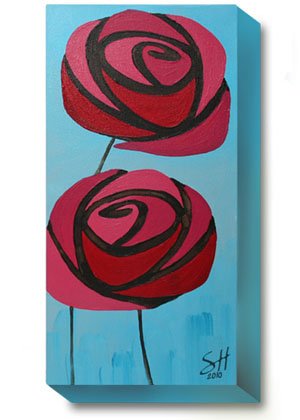 Two Deco Roses Painting - 8