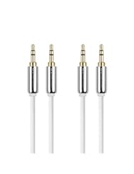 Speakers: Cable Matters 2-Pack, Gold Plated 3.5mm Stereo Audio Cable in White 12 Feet - Cable Matters
