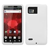 Solid White Silicone Skin Gel Cover Case For Motorola Bionic XT875