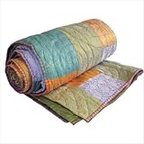 Silk Coverlet in Dusty Multicolor Size: Queen