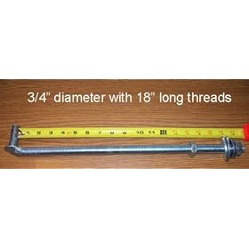 Farm corral gate hinge pin 18" long 3/4 diameter