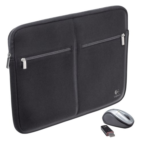 Logitech 15.4-Inch Notebook Sleeve and V220 Cordless Mouse