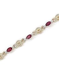 14kt Yellow Gold Oval Ruby and Diamond Bracelet