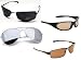 Mens 4 Pack  1 x Mens Silver Reflective Aviator Sunglasses 1 x Mens Polarised Sports Sunglasses 1 x Polarised Driving Sunglasses 1 x Mens Black Fashion Sunglasses + Cases / Cloths & Sports Cords