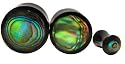 Pelangi - Organic Horn with Abalone Shell Inlay Plug - Sold as a Pair - 0 Gauge