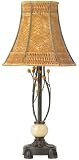 Bali Dk Bronze Finish Wicker Woven Bamboo Shade Mini Table Desk Lamp
