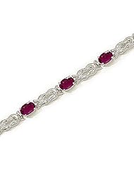 14kt Yellow Gold Oval Ruby Bracelet.