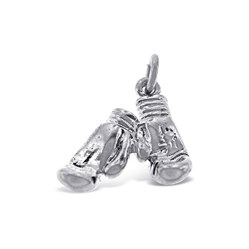 It's Sterling Silver Diamond Cut Boxing Gloves Shoe Pendant with High Polish Quality Finish