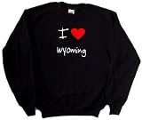 I Love Heart Wyoming Black Sweatshirt