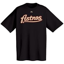 Houston Astros Official Wordmark Short Sleeve T-Shirt, Black