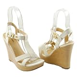 COUPON Women's Wedge Sandals Off White