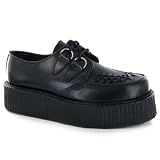 Search : Underground Creepers Camaro Black Leather Womens Shoes
