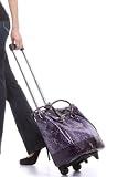 Ladies PURPLE Alligator Crocodile Snake Skin Rolling Computer Laptop Briefcase