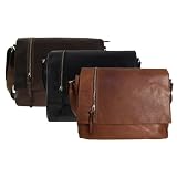 Daily Bag / Messenger-Bag / Büchertasche aus gewachstem Leder von Shalimar 40x30x10 cm Model: Excalibur
