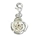 Rose Silver Clip On Charm