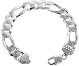 IMAGE OF Sterling Silver 13 mm (1/2 inch) Heavy figaro Chain Necklace NICKEL FREE, 30 in.