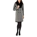 Mossimo&reg; Black Women's Long Wool Double Breasted Jacket with Faux Fur Collar