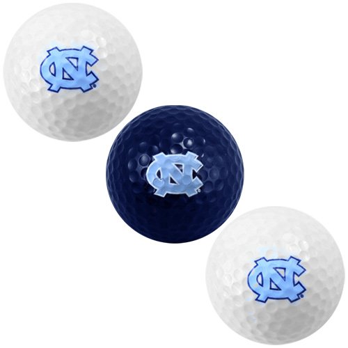 North Carolina Tar Heels Carolina Blue-white Three Pack Of Golf Balls