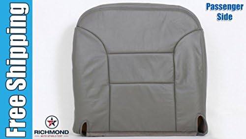 2000 GMC Sierra (Classic) 3500 Crew-Cab Dually SLT SLE Passenger Side Bottom Replacement Leather Seat Cover, Gray