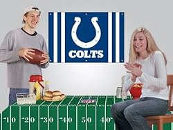 Indianapolis Colts Game/Tailgate Party Kits Banner & Tablecloth NFL Football Fan Shop Sports Team Merchandise