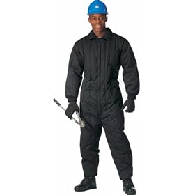 Black Insulated Coveralls by Galaxy Army Navy
