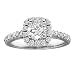 1.50 CT TW Diamond Halo Engagement Ring in 14k White Gold Micro Pave Setting