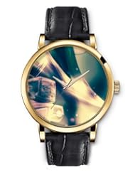 SPRAWL Aanalog Fashion Series Gold Ladies Watches of Genuine Black Leather Strap,Unique Wrist Watch for Women Girls Designed with Ice cubes