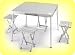 EARTH 4-PERSON PICNIC TABLE w/ FOUR STOOLS w/ Storage Case -- EASY Set Up & Take Down...