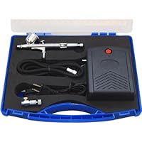 Airbrush Cake Decorating System Precision Dual-Action Gravity Feed Airbrush Set with Mini Air Compressor Plus 4 Americolor AmeriMist Airbrush Food Colors