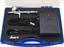 Airbrush Cake Decorating System Precision Dual-Action Gravity Feed Airbrush Set with Mini Air Compressor Plus 4 Americolor AmeriMist Airbrush Food Colors