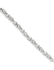 Genuine .925 Sterling Silver Diamond Bracelet 12 Grams . 100% Satisfaction Guaranteed.