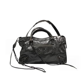 <b>Balenciaga "The City" Motorcycle Handbag, Black</b>