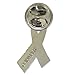 PinMart Diabetes Awareness Grey Ribbon Enamel Lapel Pin