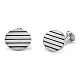 Gentleman-like Elegance: Surgical Stainless Steel Oval Brushed Finish Cufflinks for Men