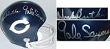 Dick Butkus Gale Sayers Autographed Bears Throwback Riddell Replica Mini Helmet