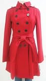 Guess Belted Wool Coat, Jacket, Rouge Small, Mw449