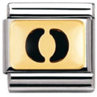 Nomination Composable Classic SCHWARZE BUCHSTABEN Edelstahl und 18K-Gold (O) 030264 Preisvergleich