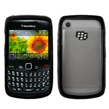 Hybrid Case / Skin / Cover (Black + Clear) for RIM BlackBerry Curve 8520 / 8530
