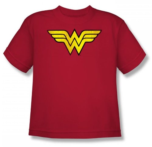  WONDER WOMAN LOGO Kids Size Red Youth T-shirt Tee Shirt